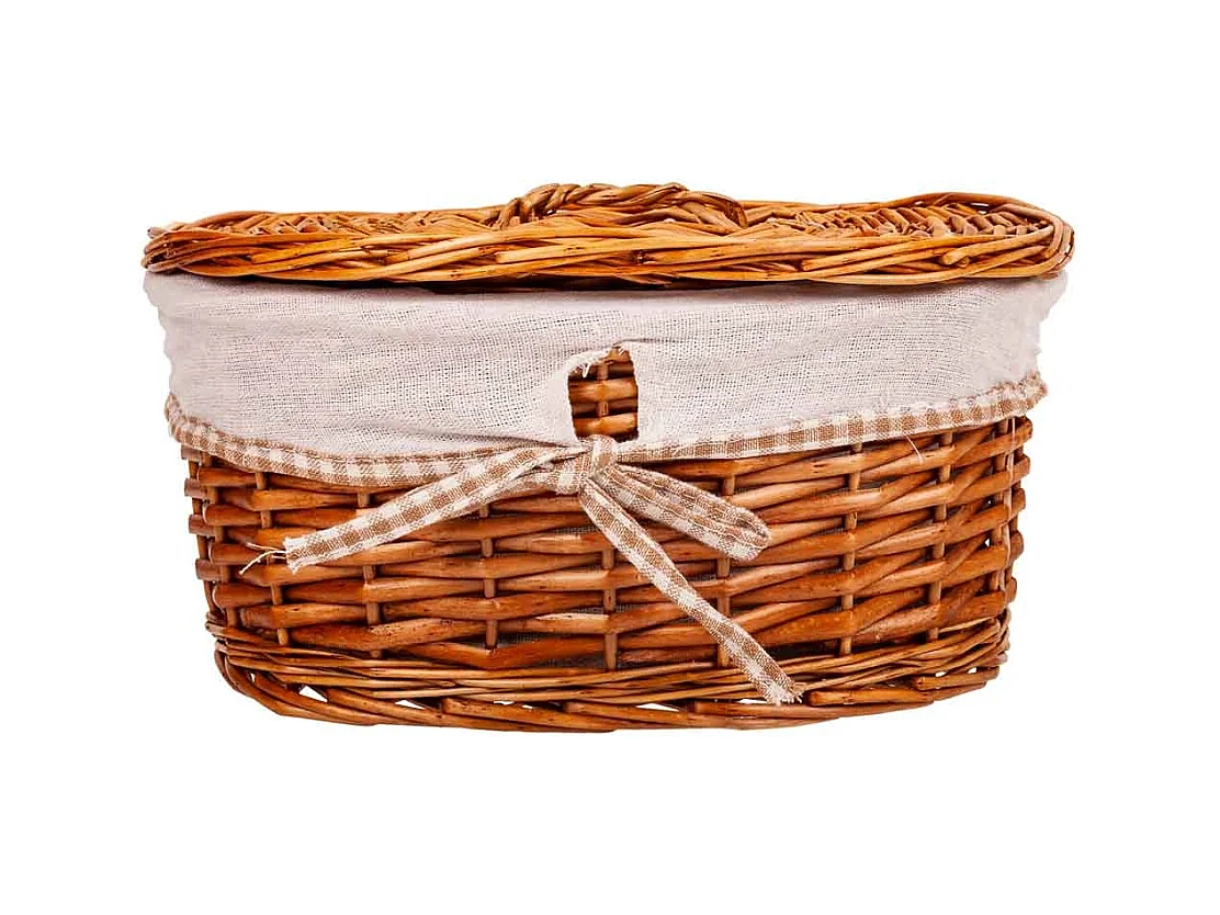 Set de 2 boîtes en osier marron