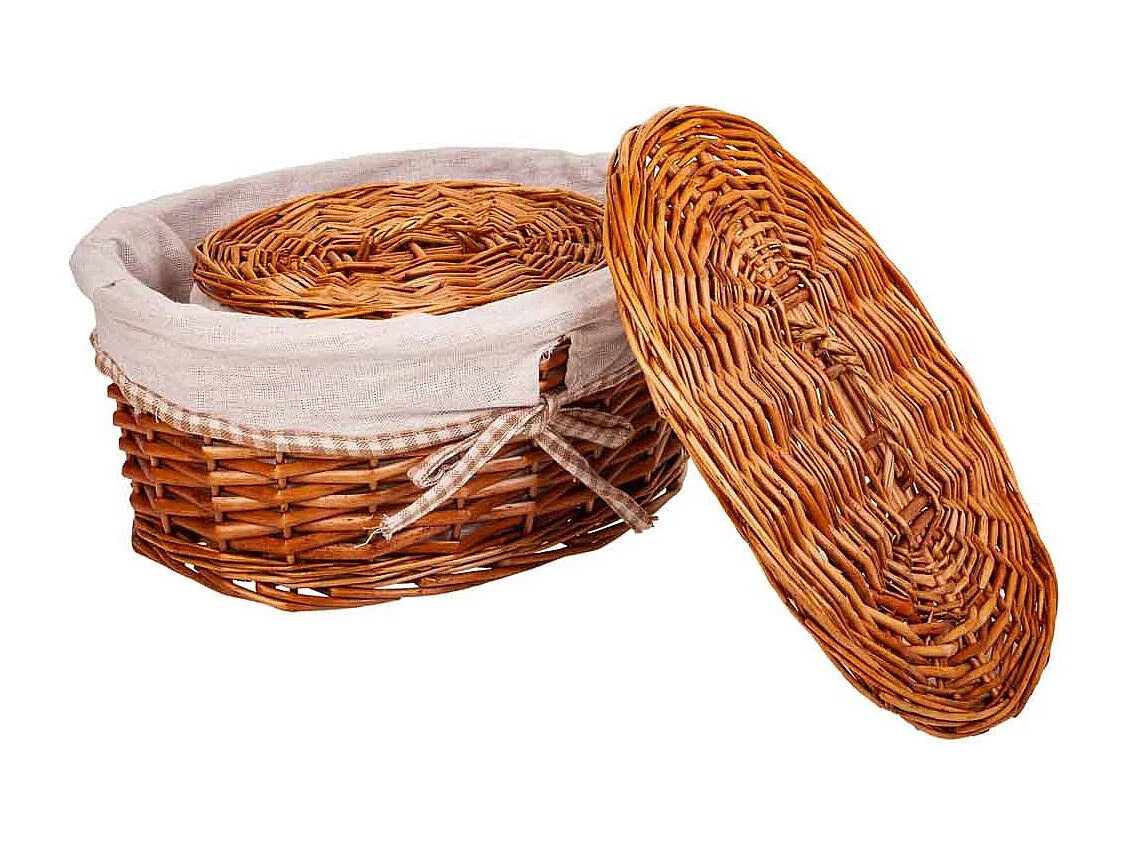 Set de 2 boîtes en osier marron