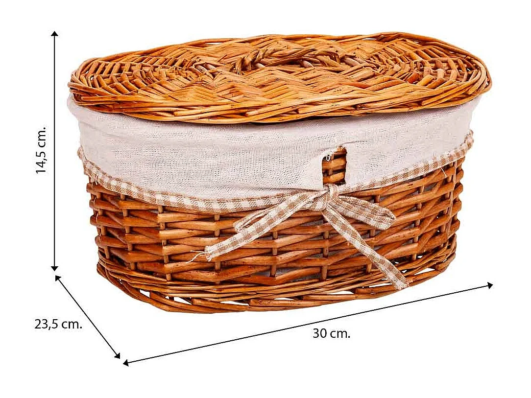 Conjunto de 2 caixas de vime castanhas