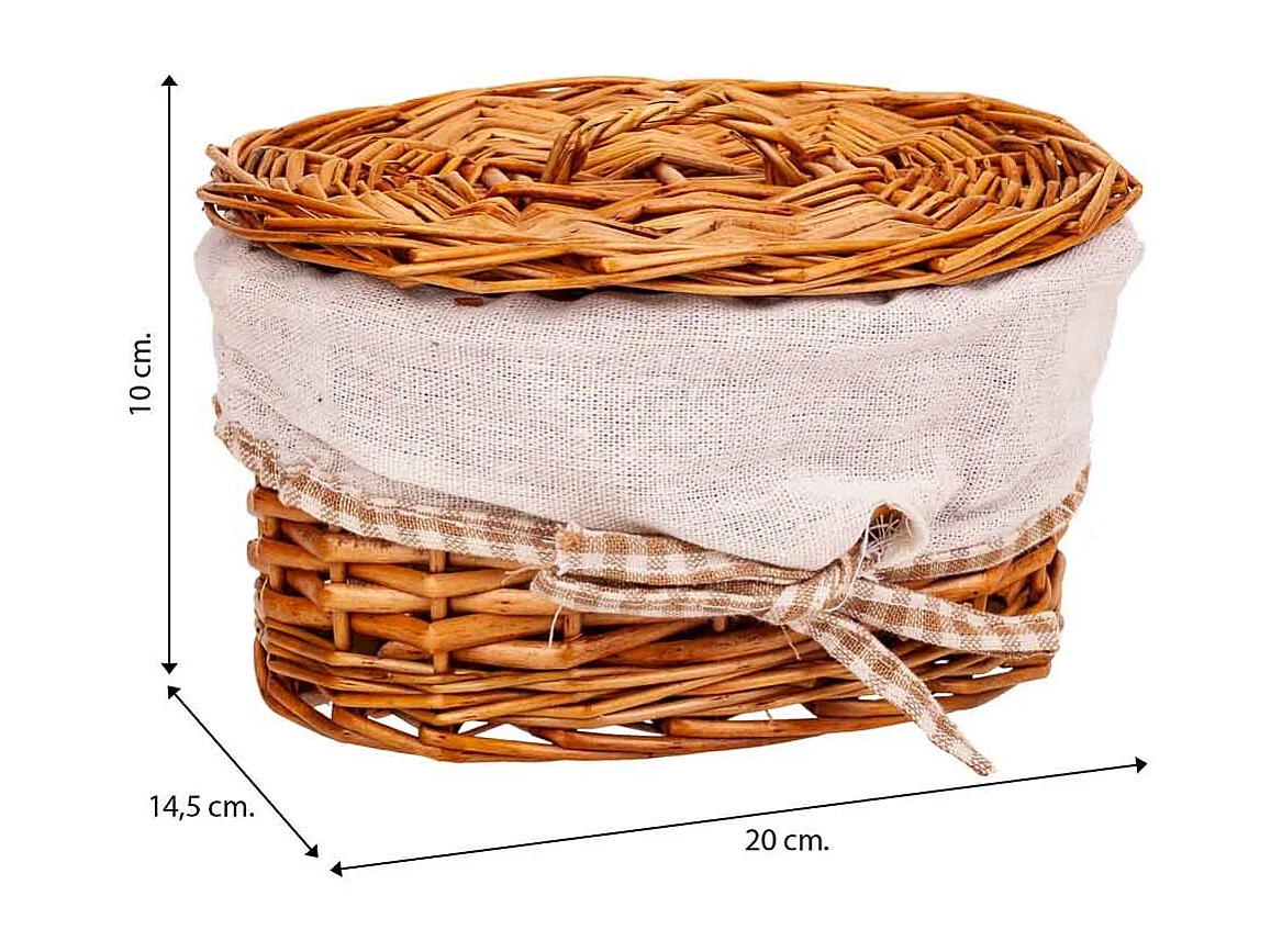 Conjunto de 2 caixas de vime castanhas