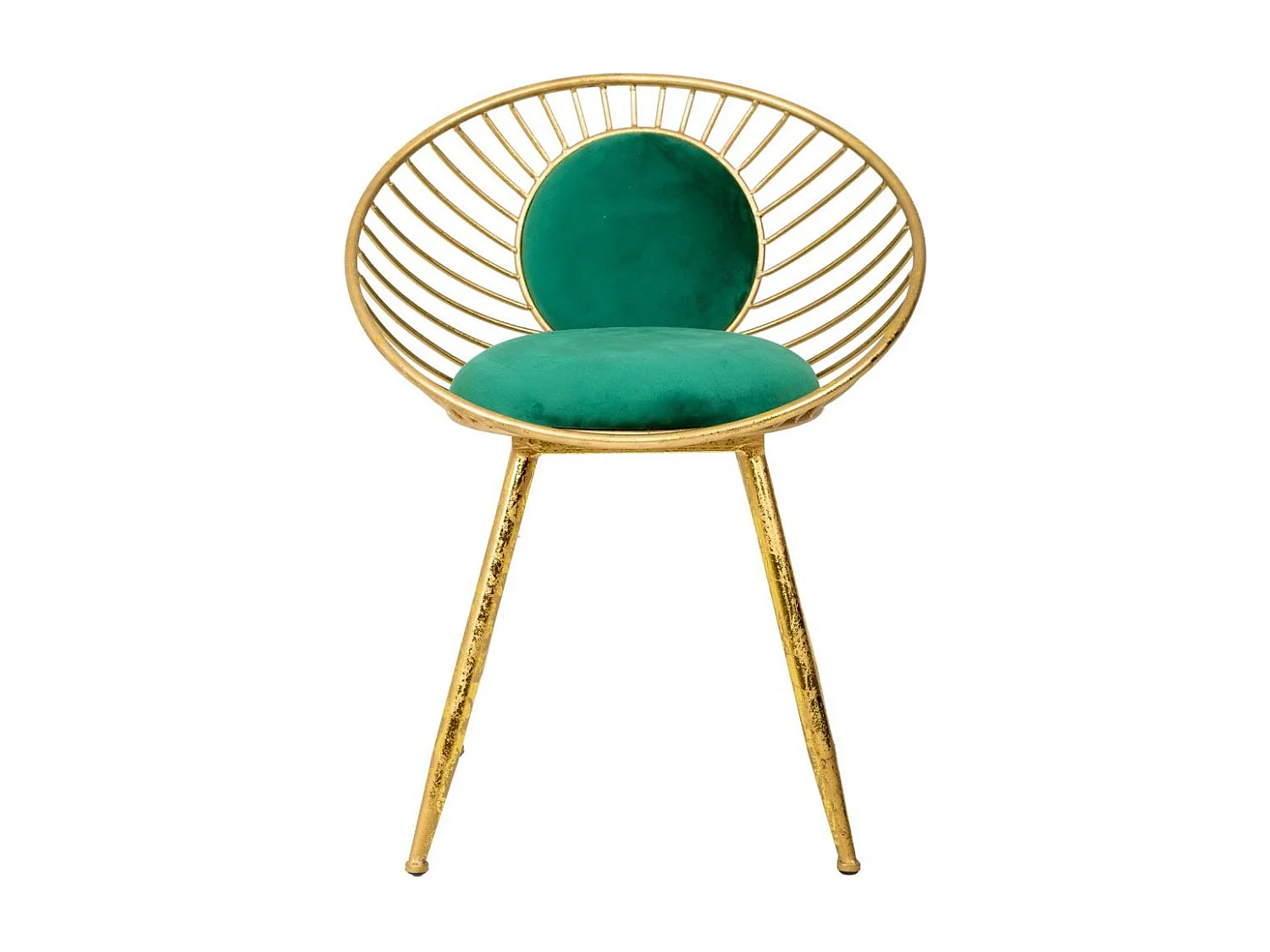 Banco estofado em metal dourado verde 55x46x70