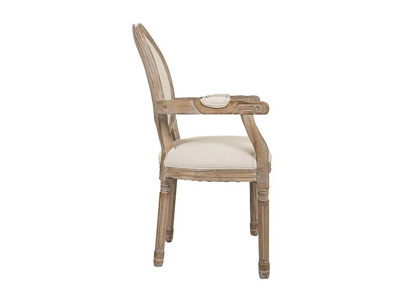 Sedia in legno imbottita beige 55x46x48/96h