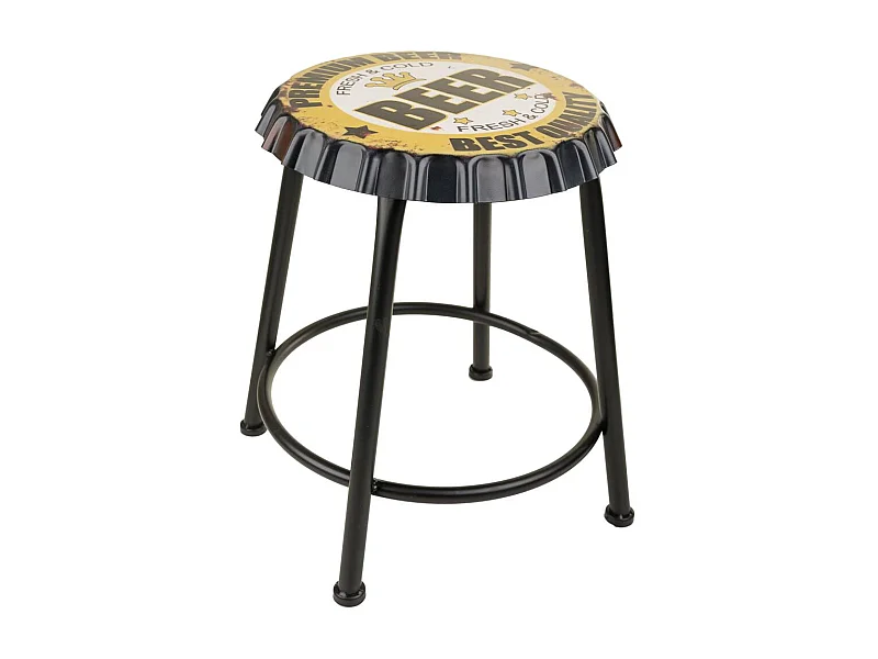 Blau gepolsterte goldene Metallbank 55x46x70h cm