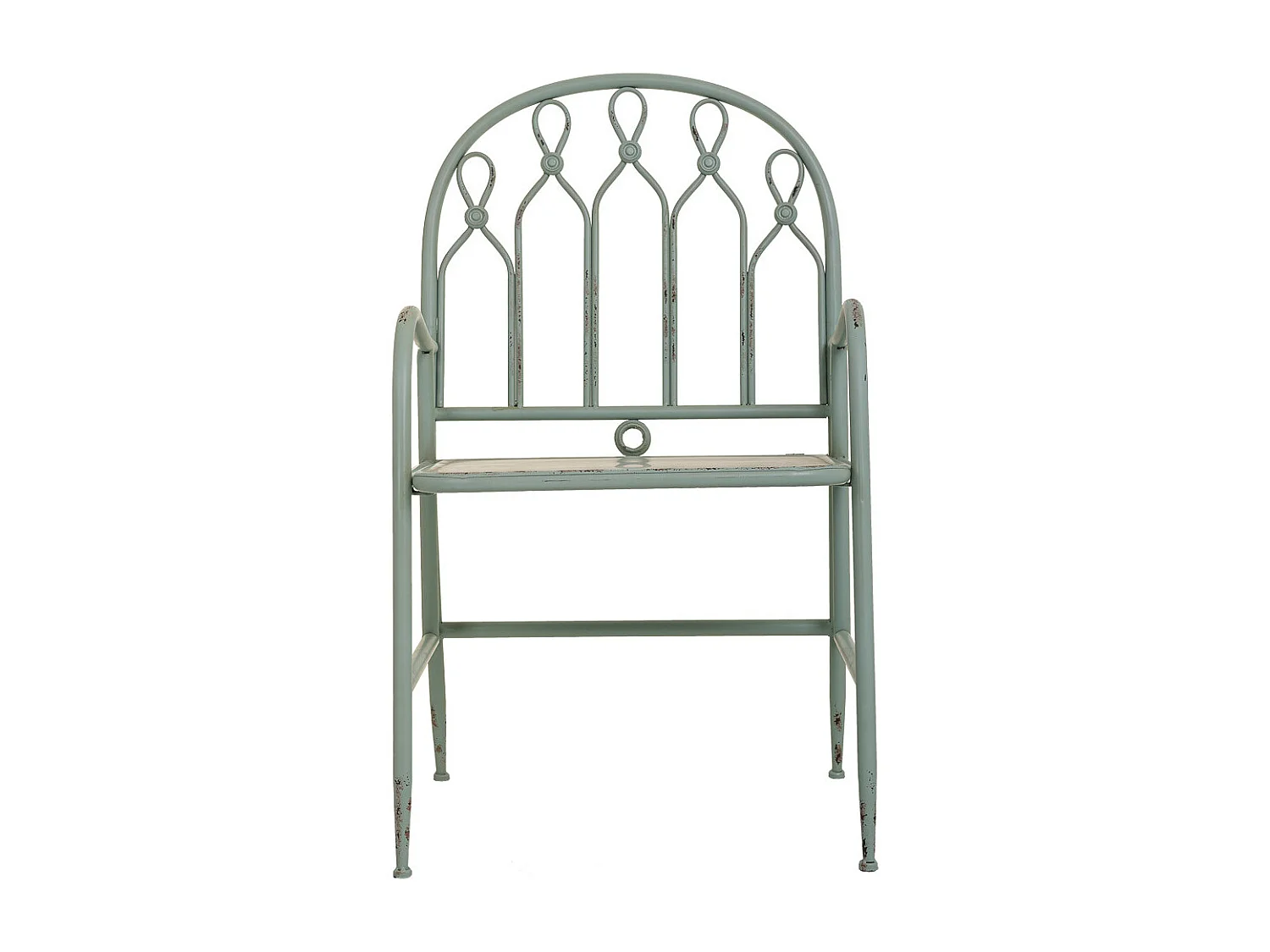 Chaise en métal vert 55x56x96h