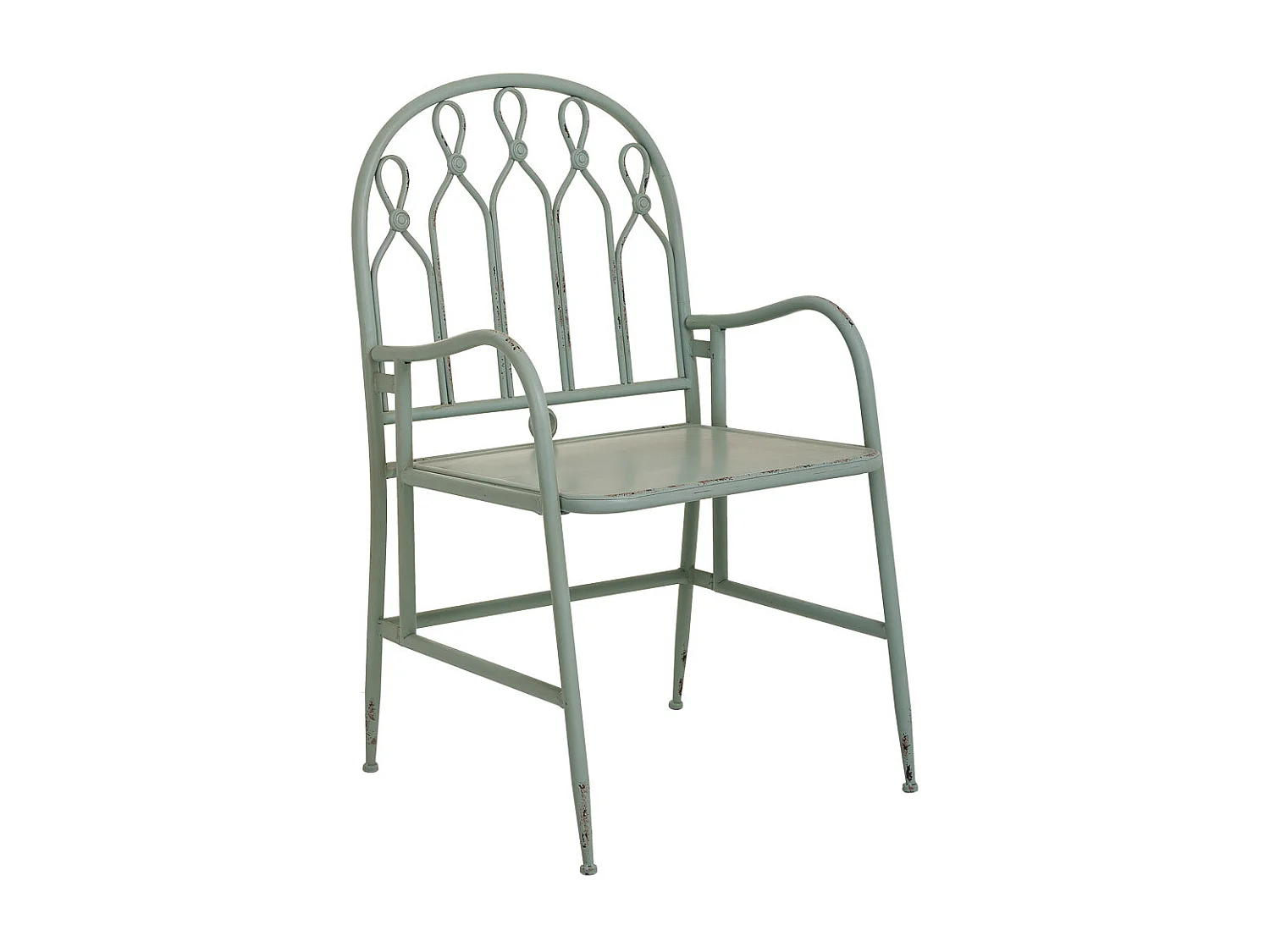 Chaise en métal vert 55x56x96h