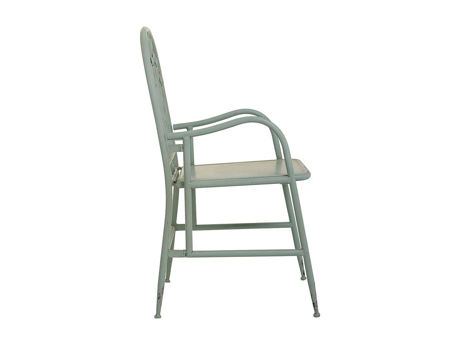 Chaise en métal vert 55x56x96h