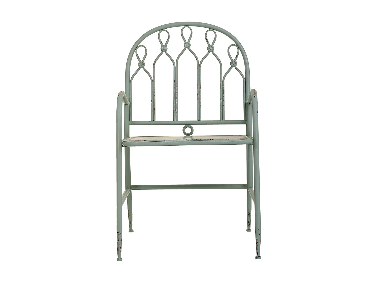 Chaise en métal vert 55x56x96h