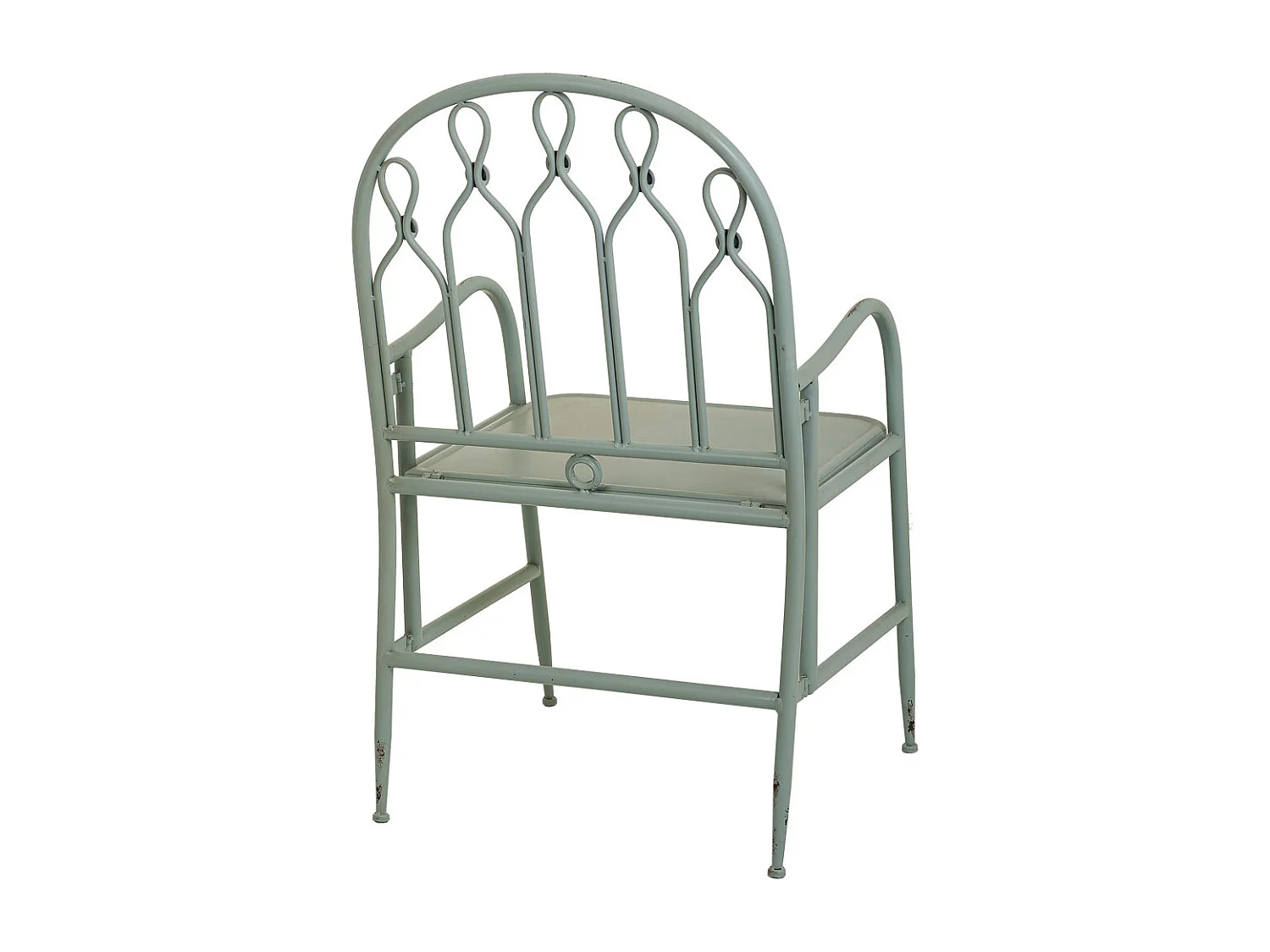 Chaise en métal vert 55x56x96h