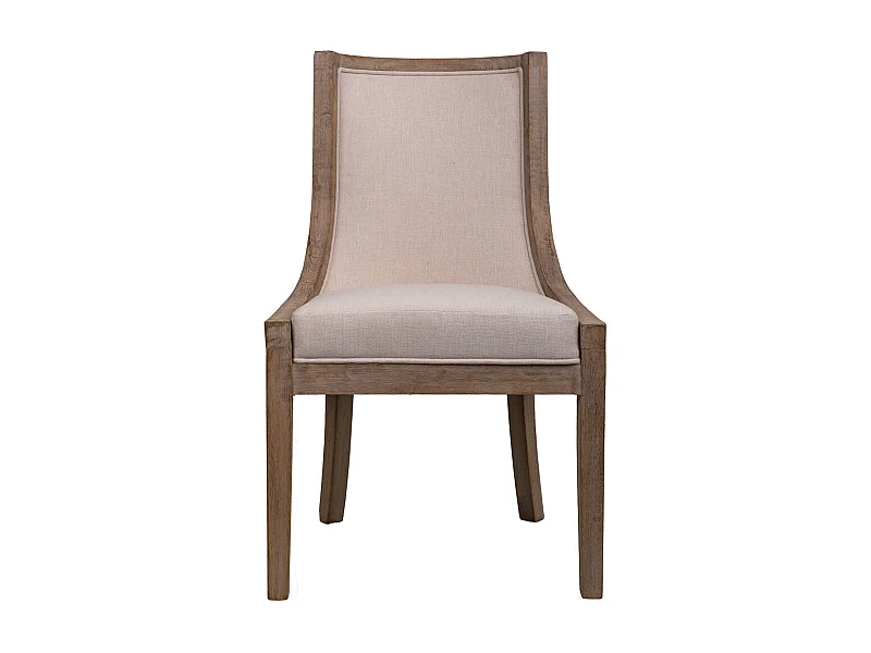 Cremefarbener gepolsterter Holzstuhl 54x59x50/97h cm