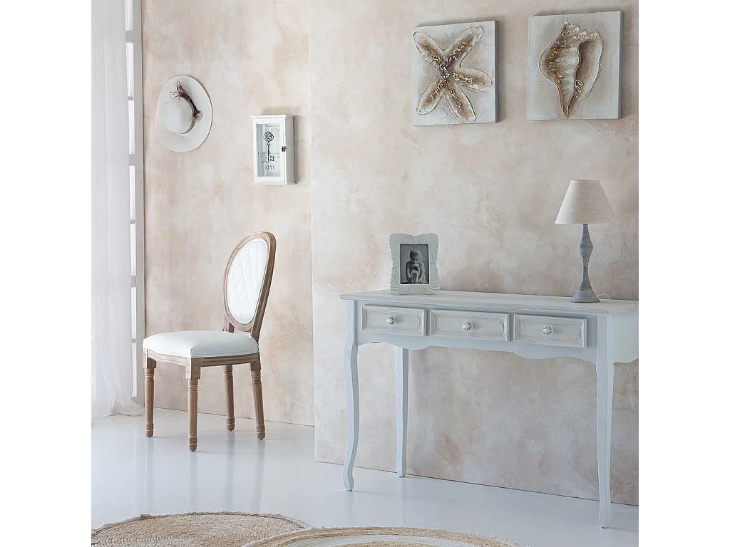 sedia in legno imbottita bianca 48x46x48/96h