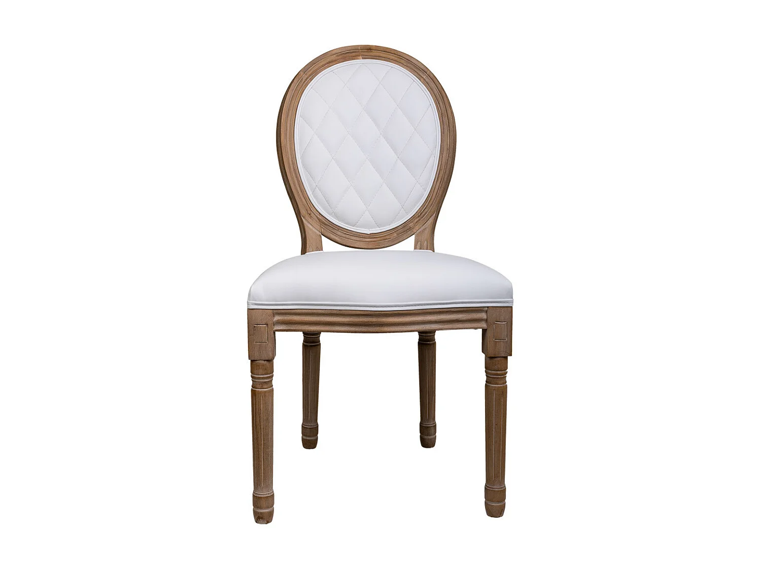 Weiß gepolsterter Holzstuhl 48x46x48/96h cm