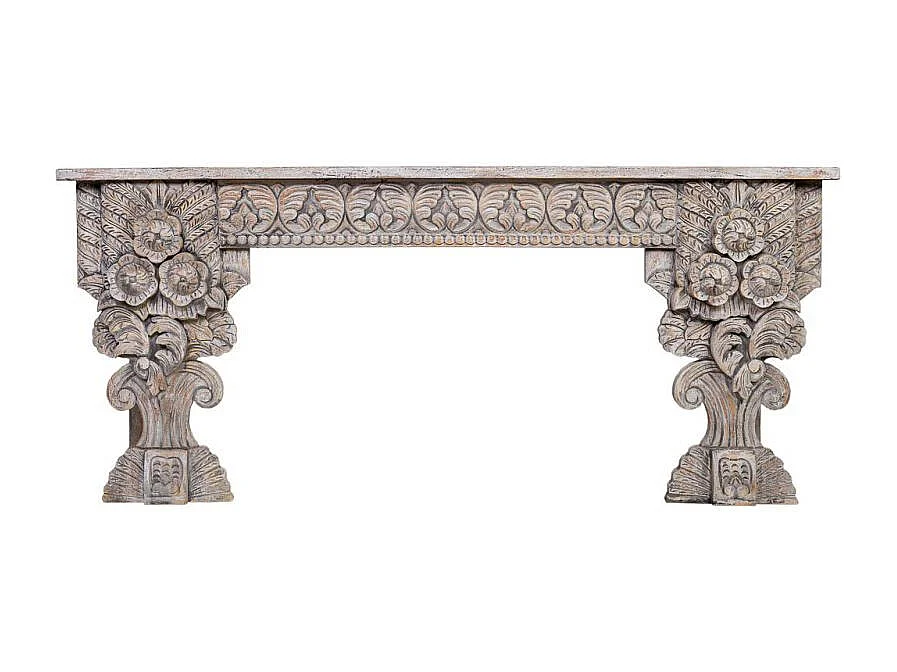 Chaise en bois tapissée gris 44x58x48/107h