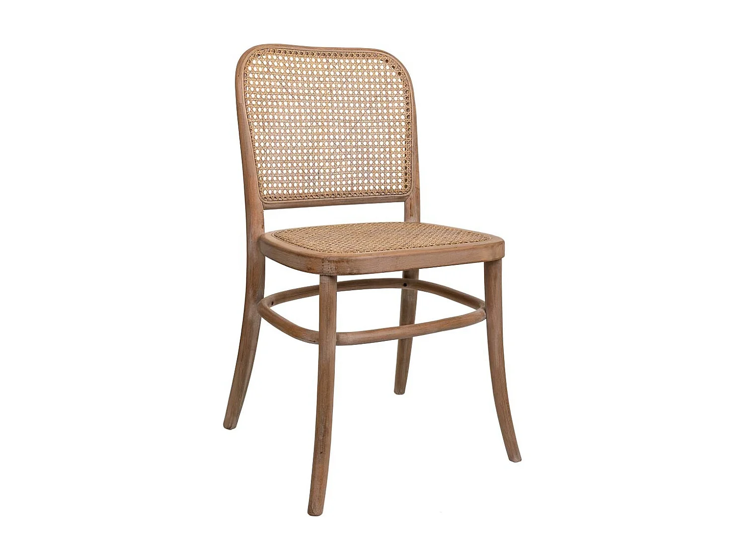 Chaise en bois et cannage marron 44x40x48/83h