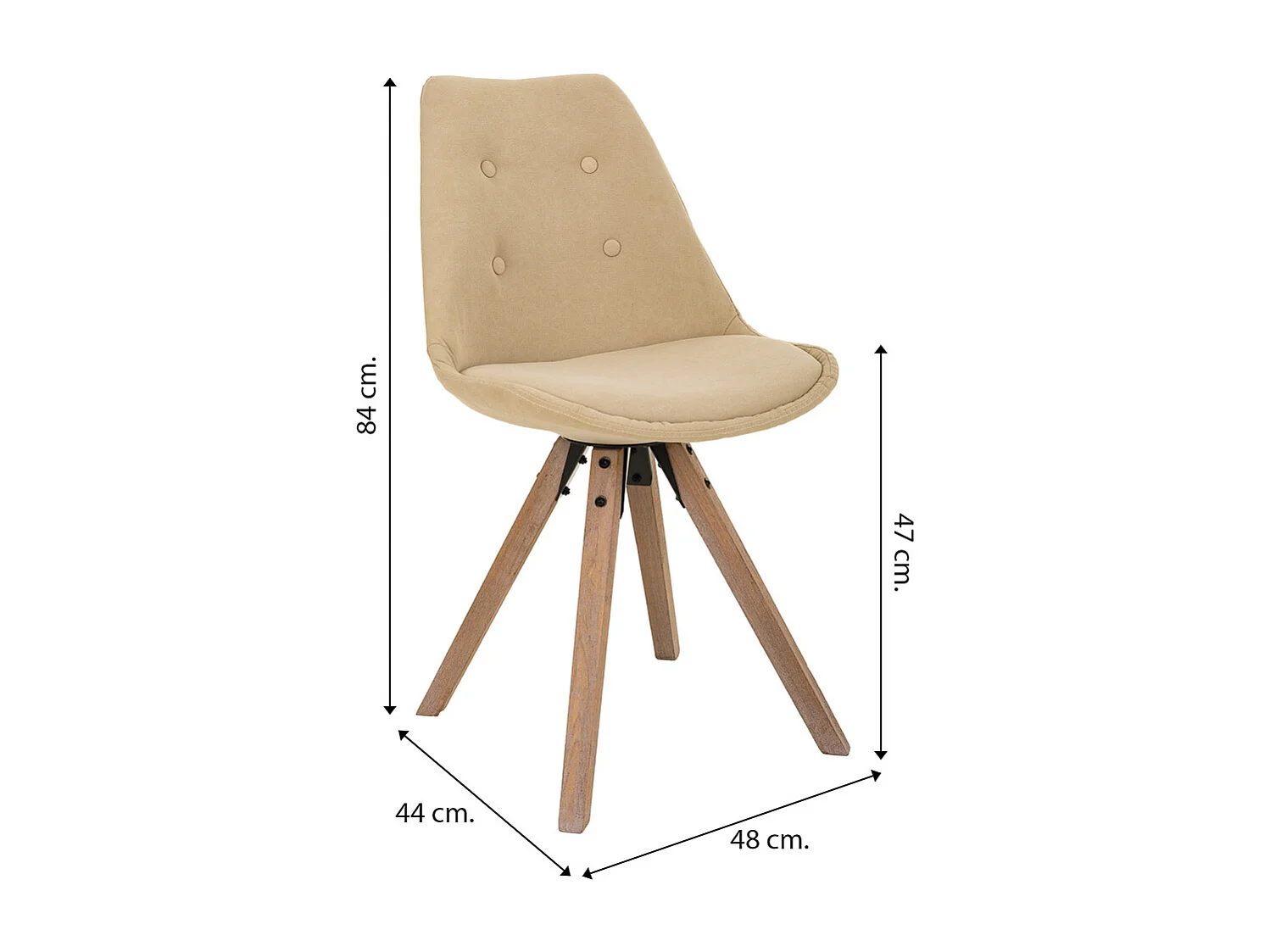 Chaise en bois couleur crème 48x44x47/84h