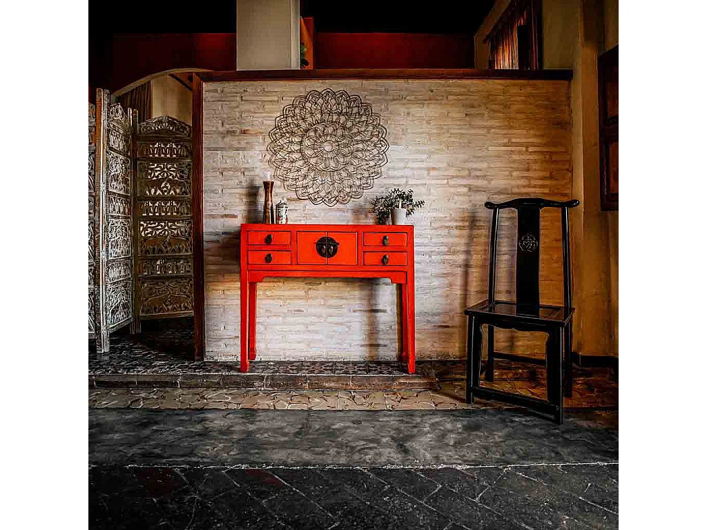 Cadeira de madeira preta 49x42x119/48