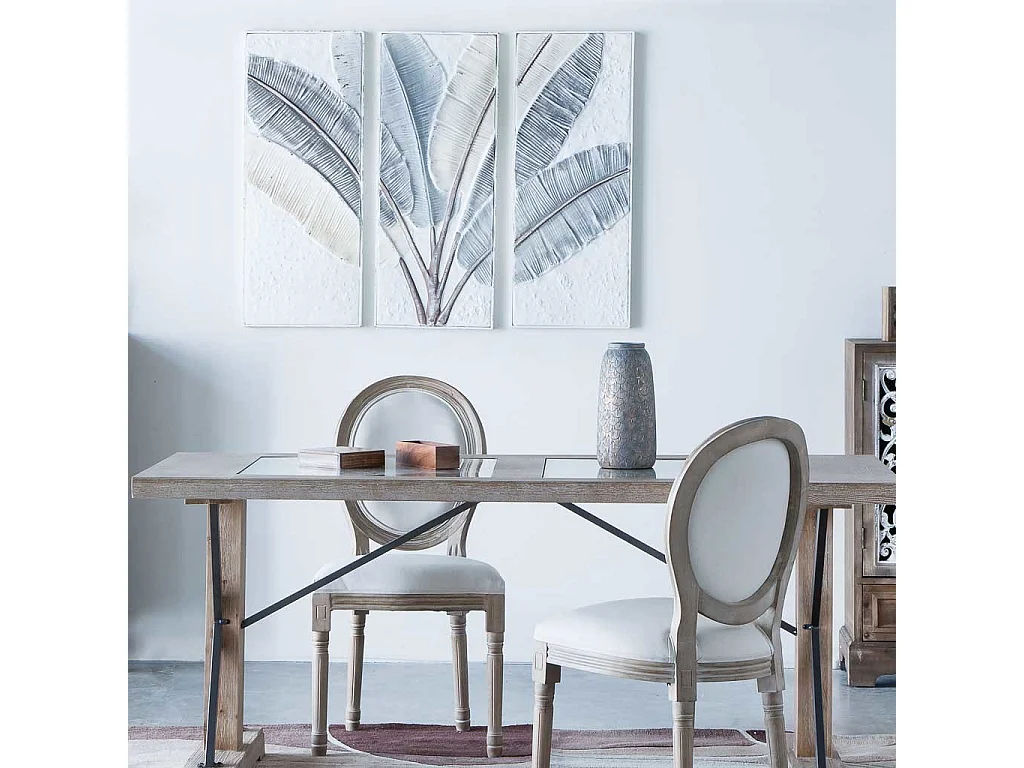 Beige gepolsterter Holzstuhl 48x46x48/96h cm