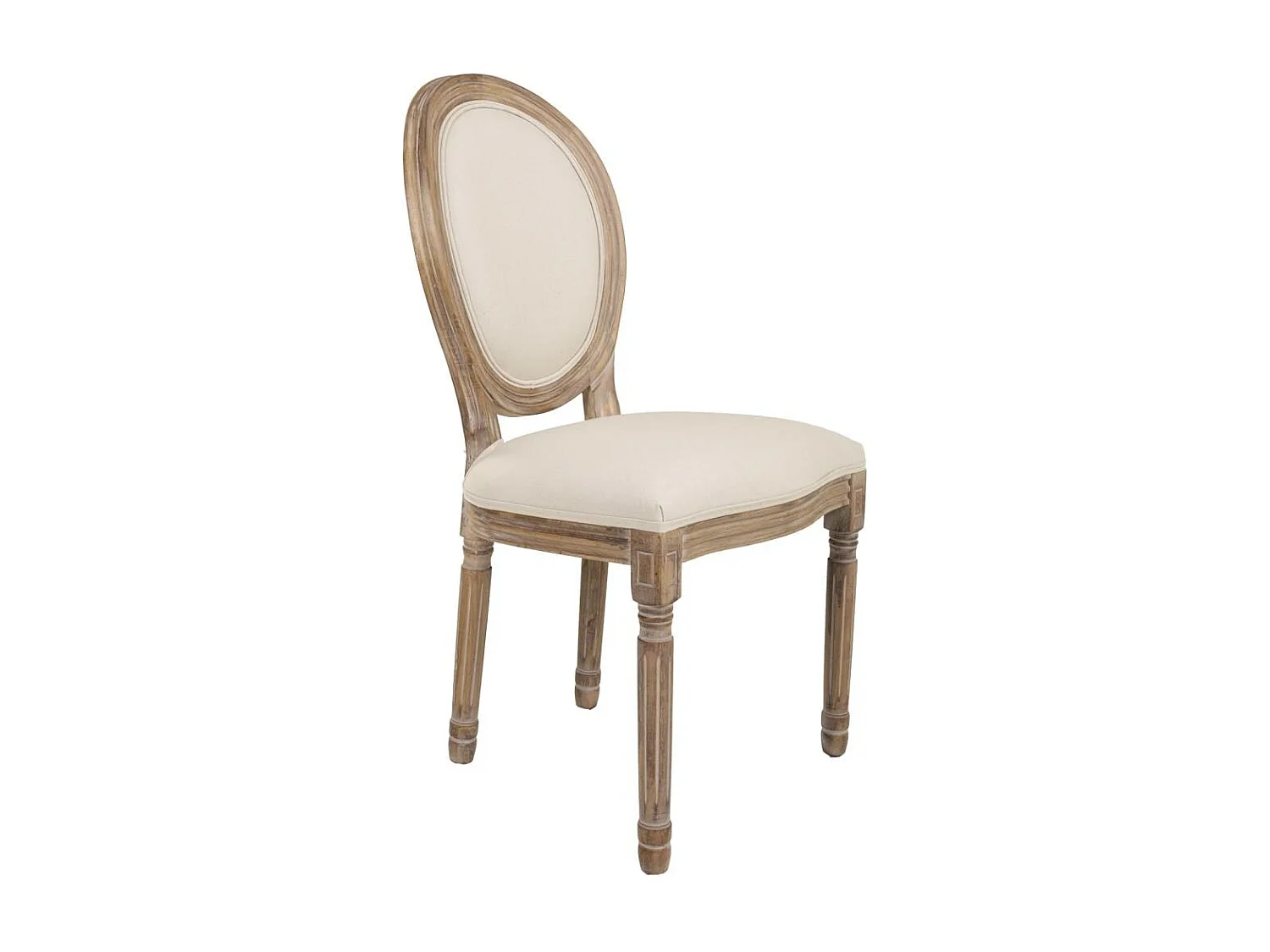 Beige gepolsterter Holzstuhl 48x46x48/96h cm