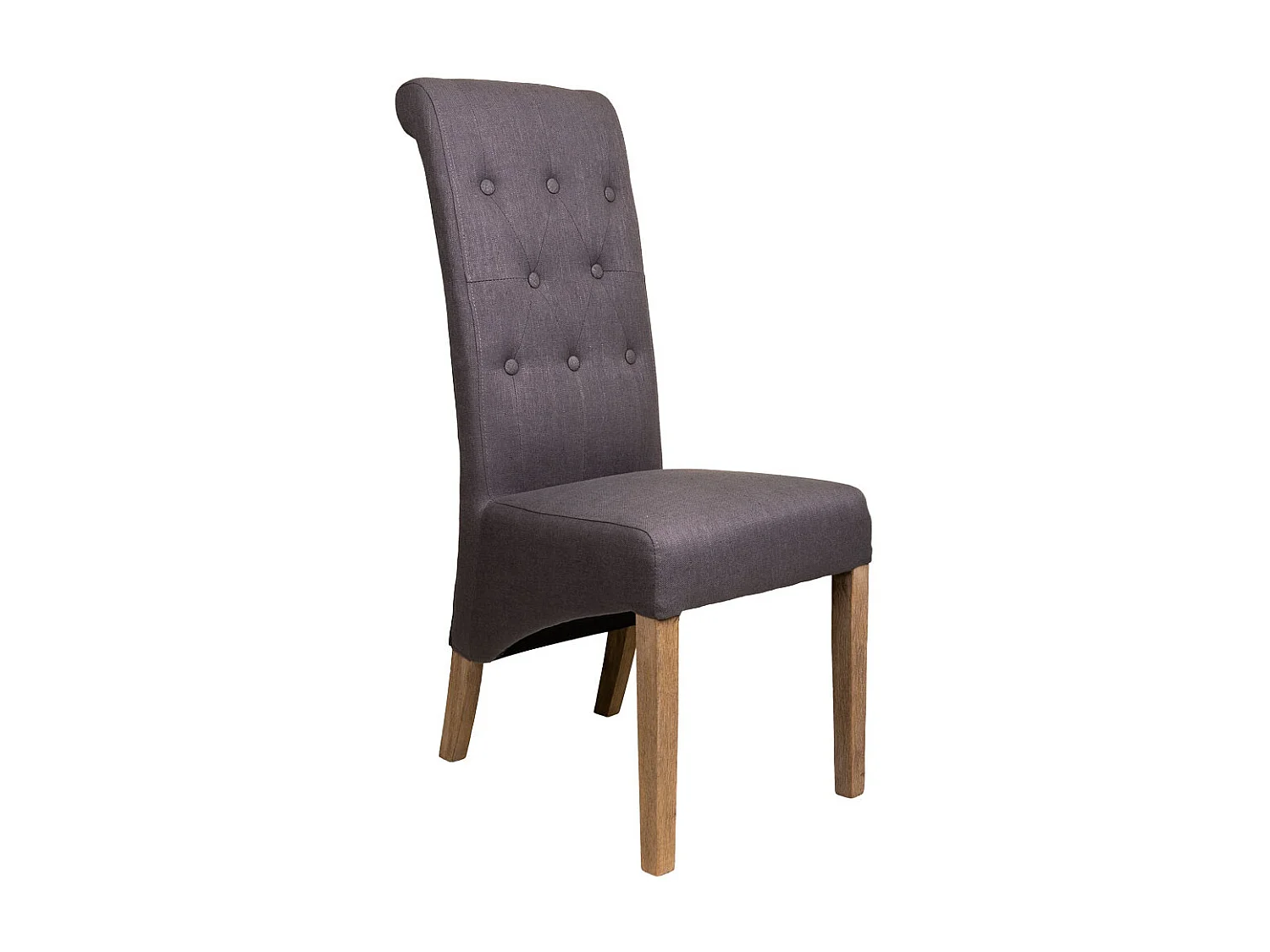 Chaise en bois tapissée gris 44x58x48/107h