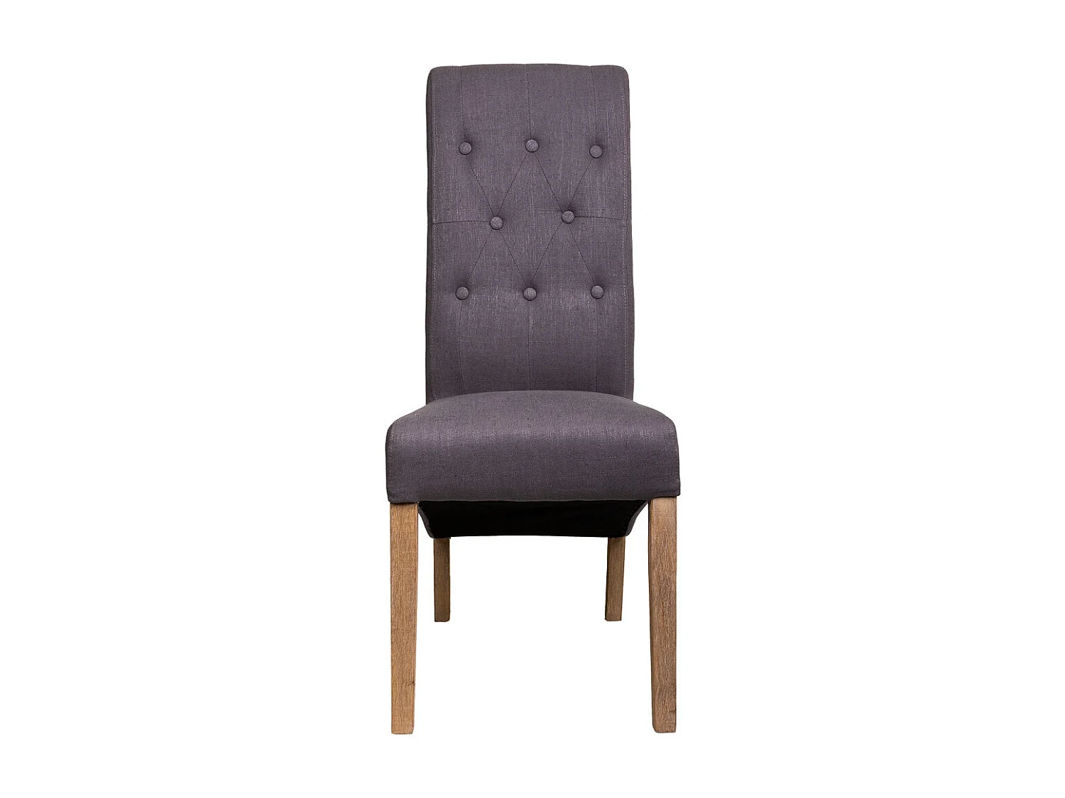 Chaise en bois tapissée gris 44x58x48/107h