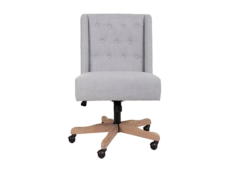 Cadeira estofada com rodas cinza 54x43x104