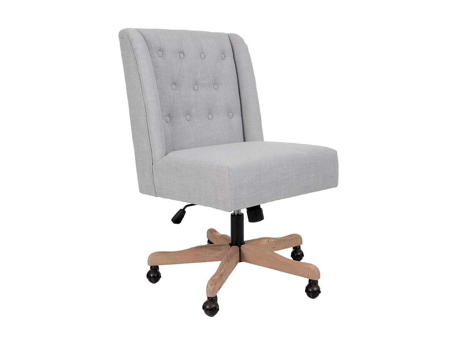 Cadeira estofada com rodas cinza 54x43x104