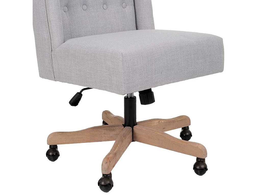 Cadeira estofada com rodas cinza 54x43x104