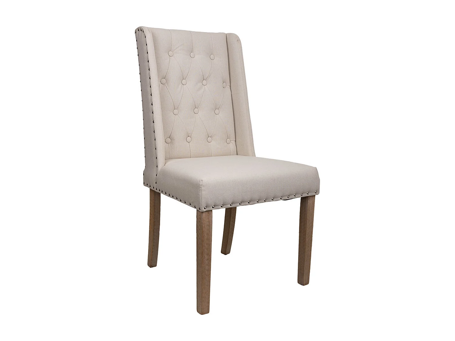 Cadeira estofada em madeira creme 53x53x48/102