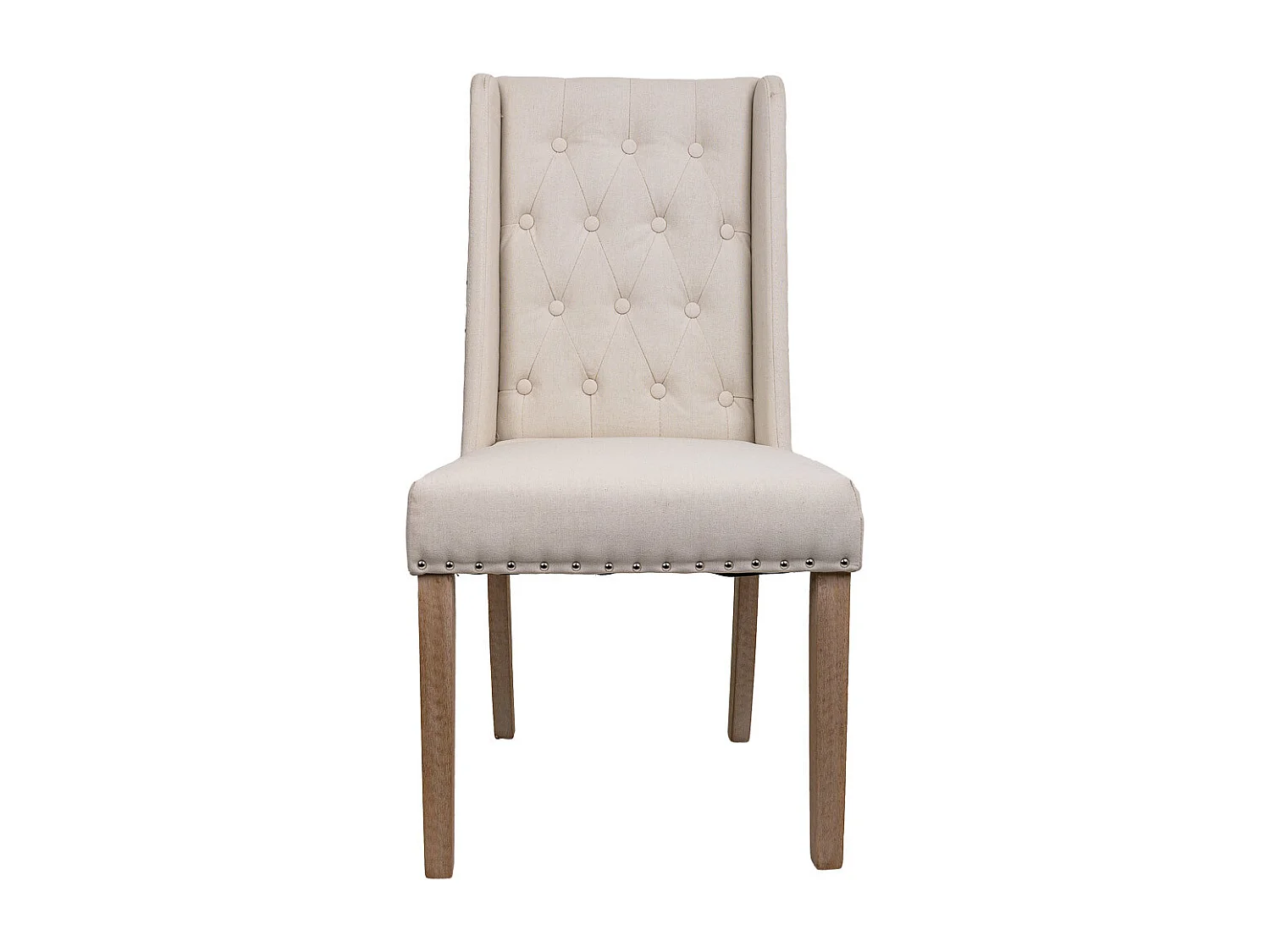 Cadeira estofada em madeira creme 53x53x48/102