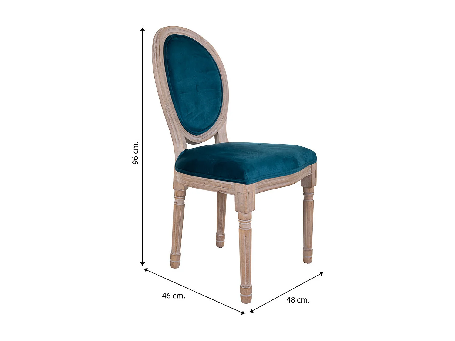 Sedia in legno imbottita grigia 48x46x48/96h
