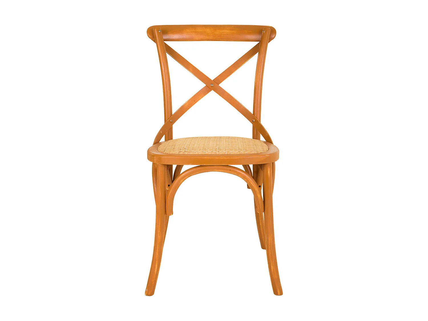 Holzstuhl und brauner Rattansitz 44x42x46/88h cm