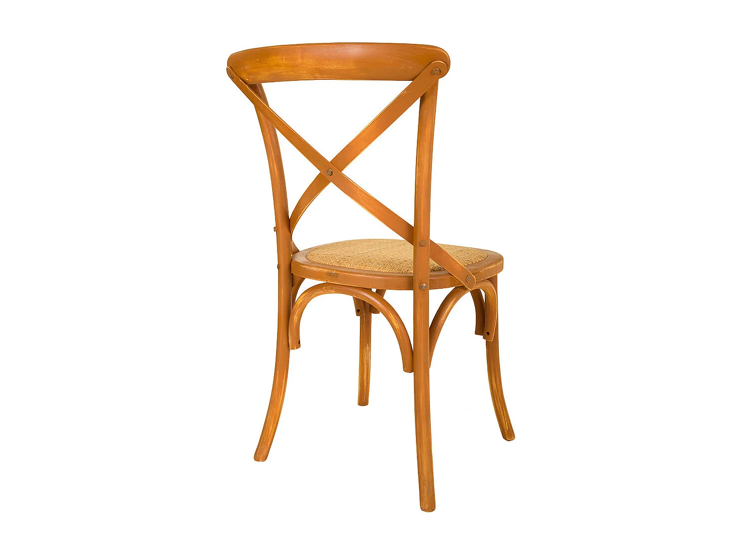 Holzstuhl und brauner Rattansitz 44x42x46/88h cm