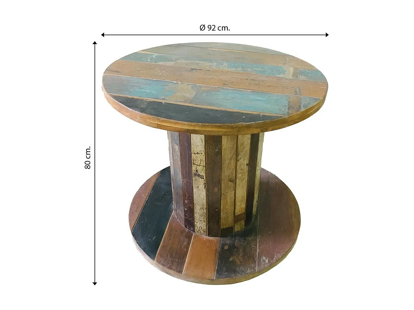 Mesa de madeira marrom 92x92x80