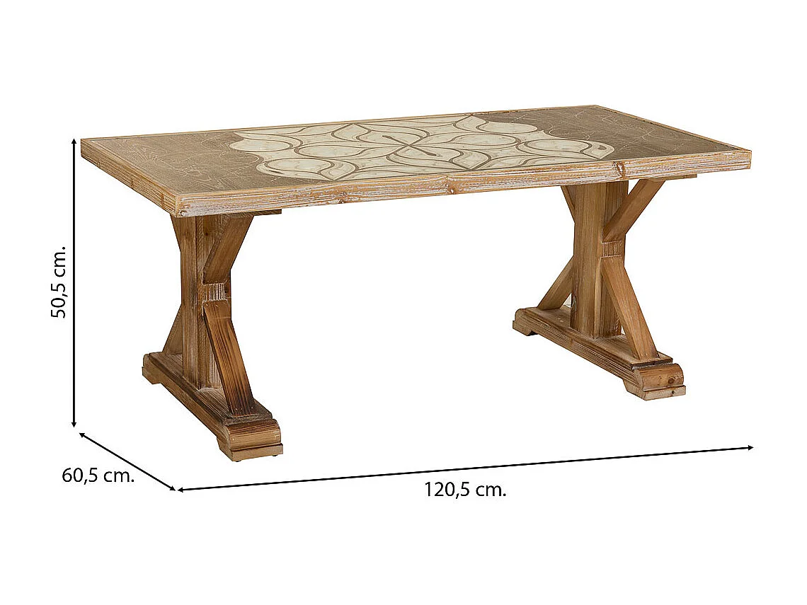 Tavolo in legno marrone 120,5x60,5x50,5h