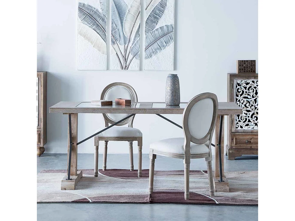 Mesa de madeira e metal marrom 180x85x78