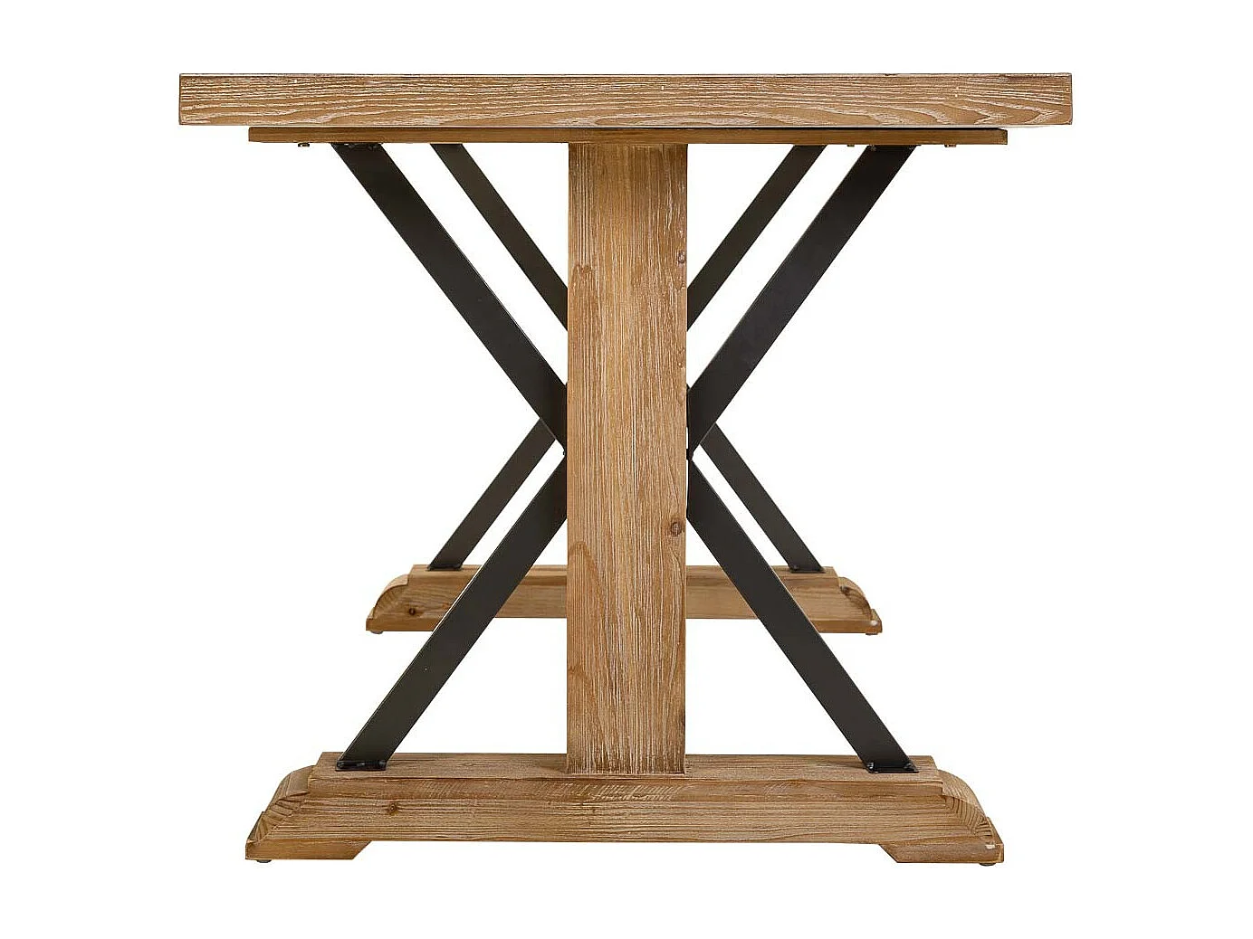 Mesa de madeira e metal marrom 180x85x78