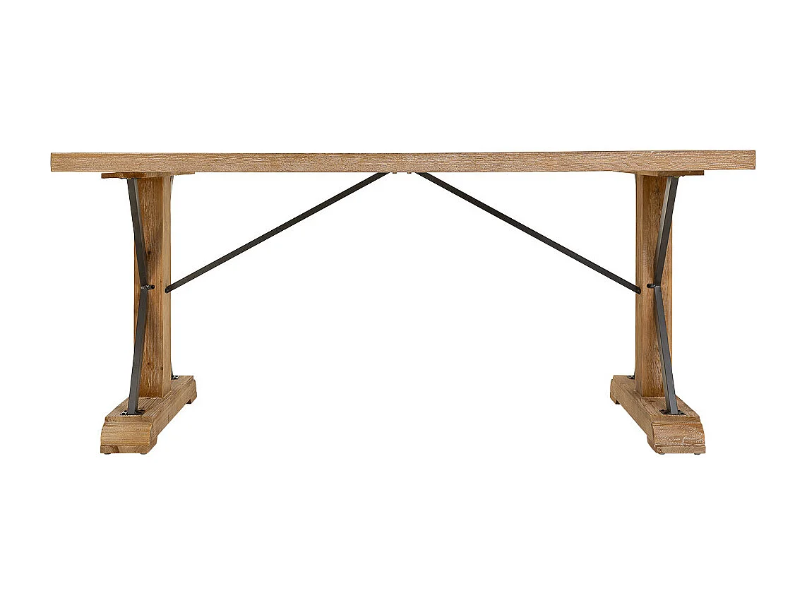 Mesa de madeira e metal marrom 180x85x78