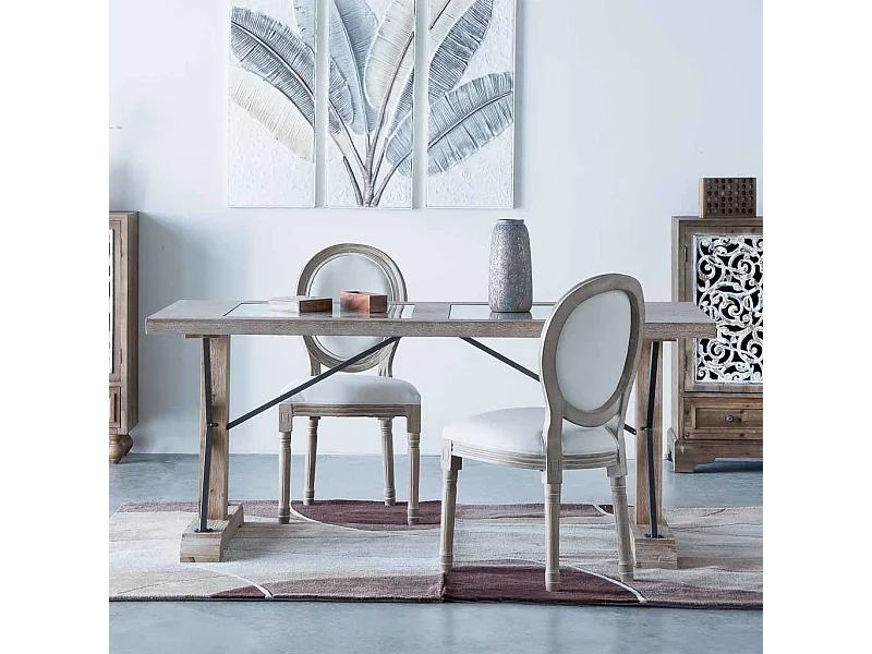 Tavolo in legno e metallo marrone 180x85x78h