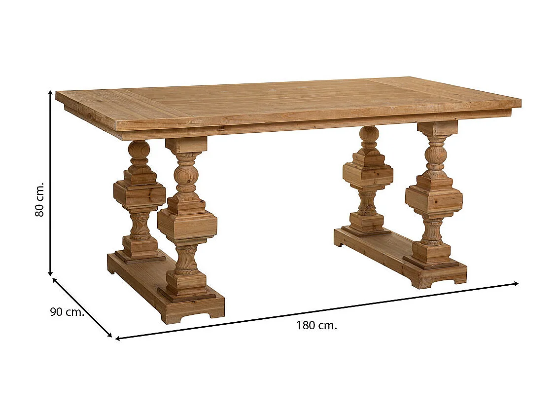 Brauner Wohnzimmertisch aus Holz 180x90x80h cm