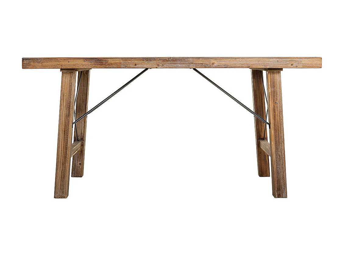 Brauner Wohnzimmertisch aus Holz und Metall, 160 x 80 x 77,5 h cm