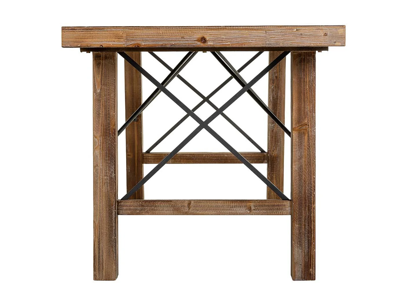 Brauner Wohnzimmertisch aus Holz und Metall, 160 x 80 x 77,5 h cm