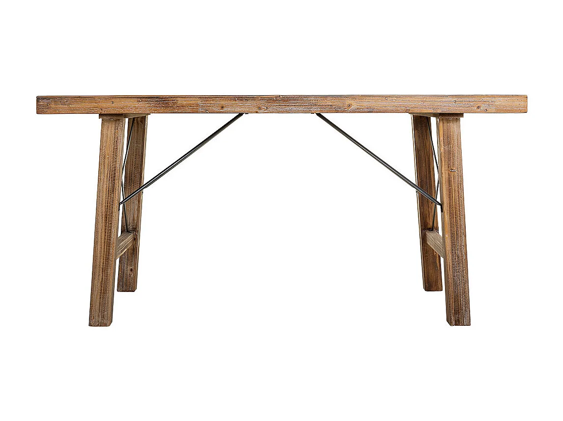 Brauner Wohnzimmertisch aus Holz und Metall, 160 x 80 x 77,5 h cm