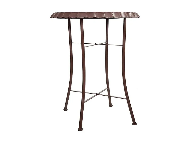 Mesa redonda de metal branco d60x71