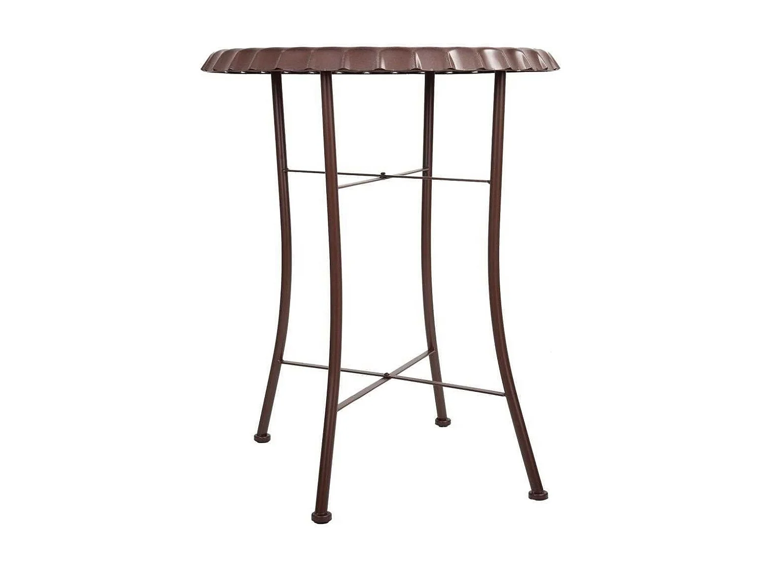 Mesa redonda de metal blanca d60x71