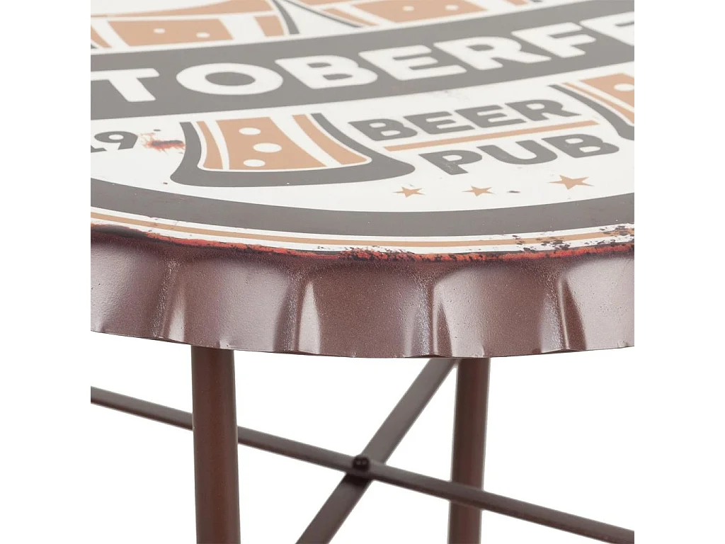 Mesa redonda de metal blanca d60x71