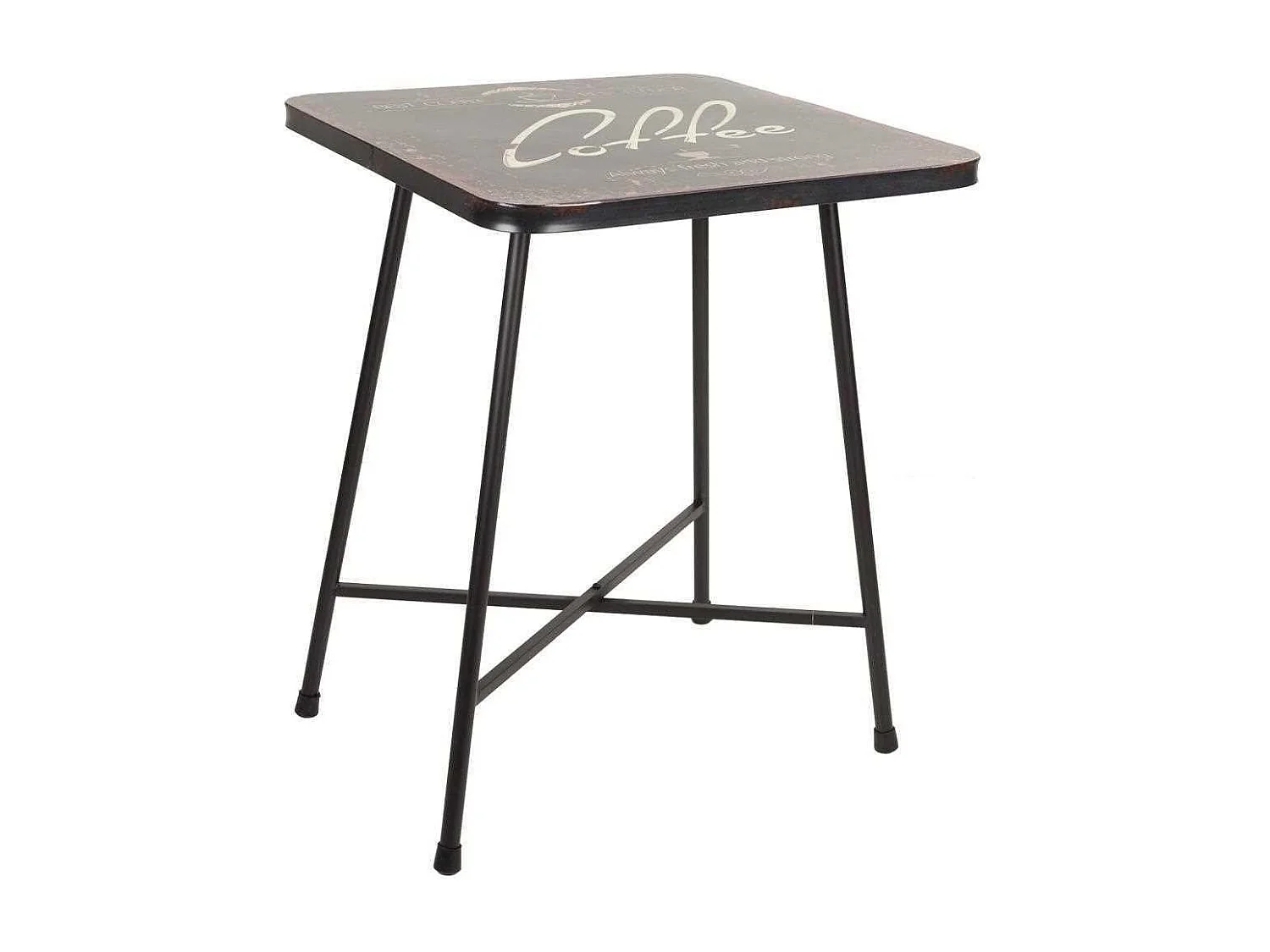 Tavolo quadrato in metallo nero 60x60x77h