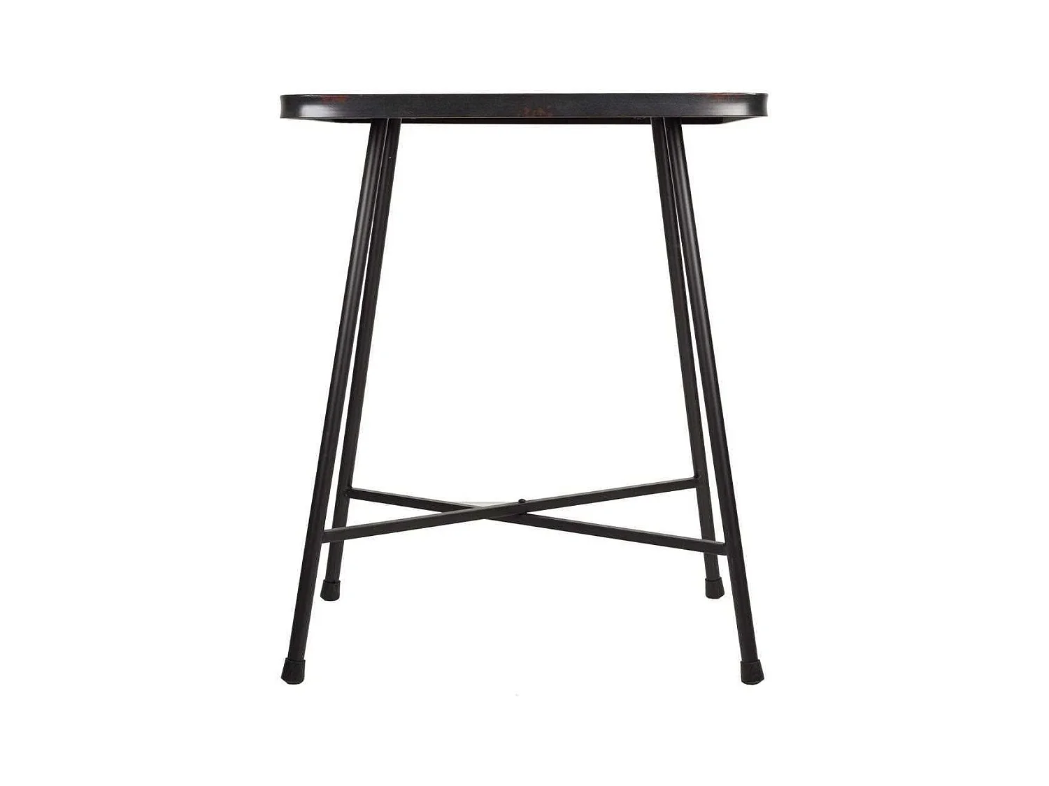 Table carrée en métal noir 60x60x77h