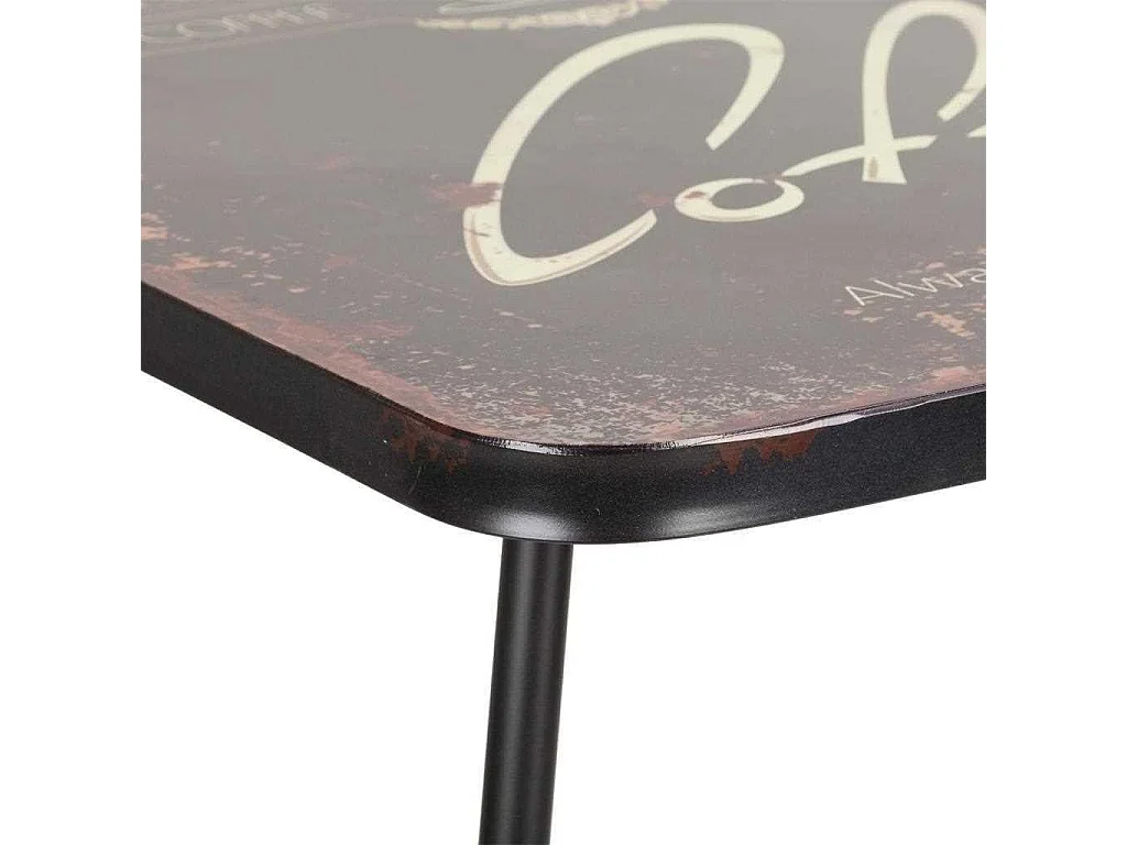 Quadratischer schwarzer Metalltisch 60x60x77h cm