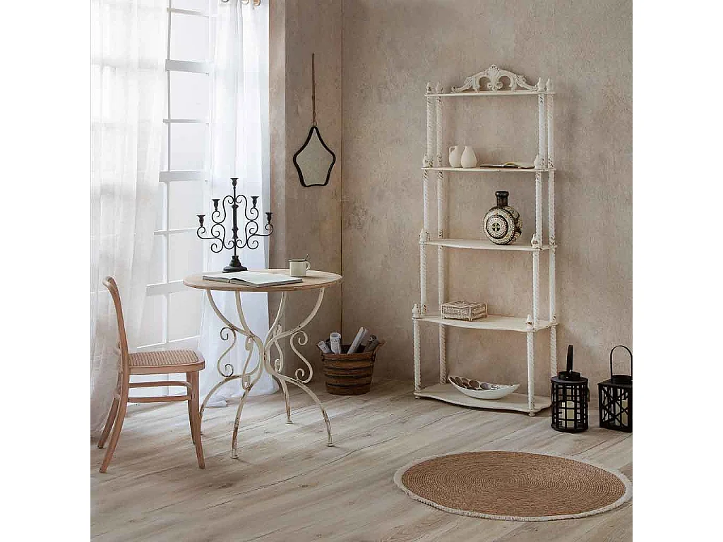 Tavolo in legno e metallo finitura invecchiata 79,5x79,5x80