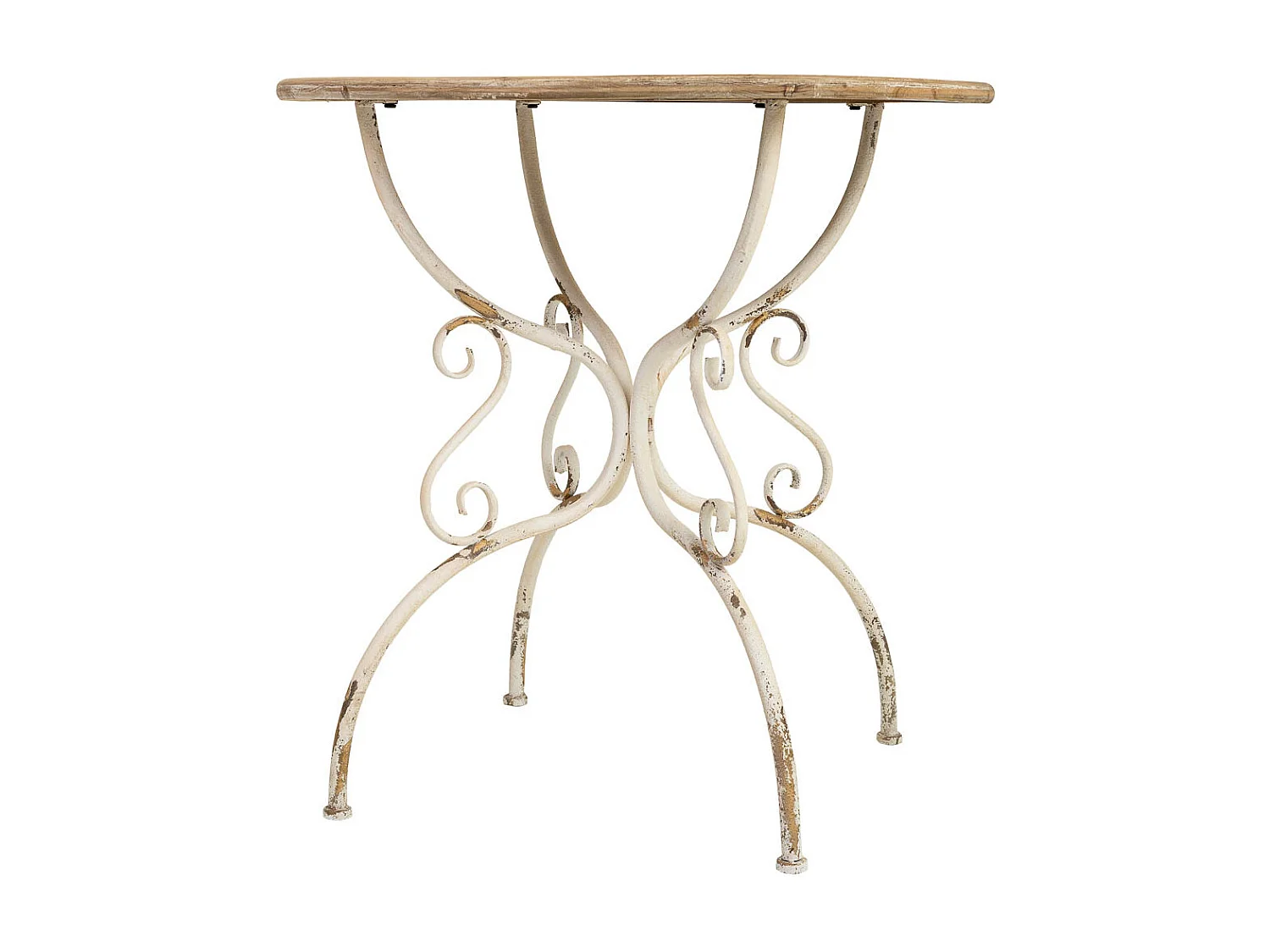 Tavolo in legno e metallo finitura invecchiata 79,5x79,5x80