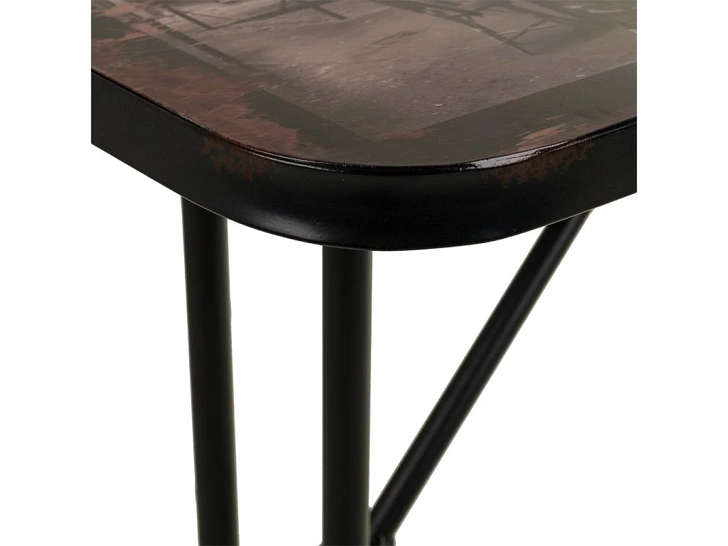 Rechteckiger schwarzer Metalltisch 100x47x75h cm